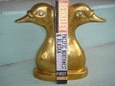 Vintage SOLID BRASS ~ Duck or Goose ~ BOOKENDS ~ Heavy 4.75 lbs