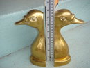 Vintage SOLID BRASS ~ Duck or Goose ~ BOOKENDS ~ Heavy 4.75 lbs