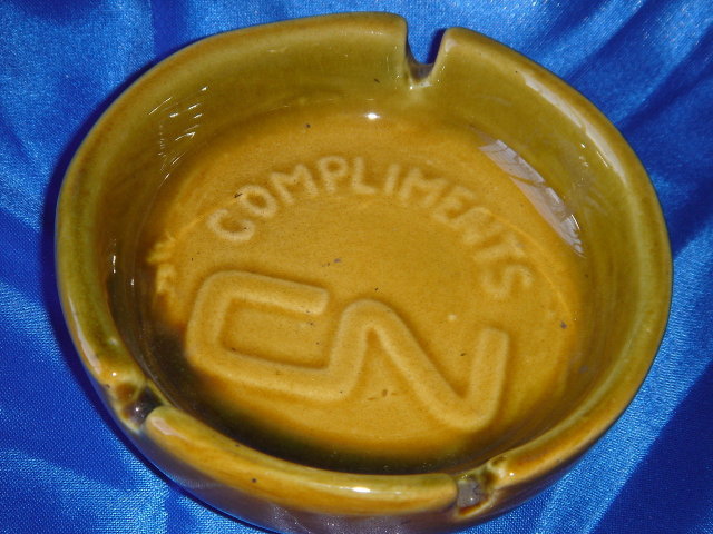 Canada ART Pottery ~ CN ~ Canadian National Railroad ASHTRAY ~ Stamped with Number + Canada ~ Limited numbers made