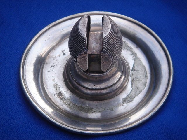 Circa 1938 _unmarked Railroad Logo CNR___Nickel SILVER Ashtray / Match Strike / Match Holder __HEAVY _Stamped with Makers Mark INTERNATIONAL SILVER CO.