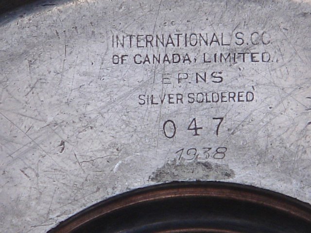 Circa 1938 _unmarked Railroad Logo CNR___Nickel SILVER Ashtray / Match Strike / Match Holder __HEAVY _Stamped with Makers Mark INTERNATIONAL SILVER CO.