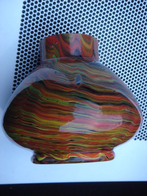 ART GLASS __End of the Day GLASS __Vase 5 Inches Tall __ARTS-N-CRAFTS era