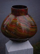 ART GLASS __End of the Day GLASS __Vase 5 Inches Tall __ARTS-N-CRAFTS era