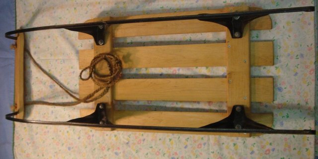 Vintage QUALITY MADE Classic Racer / Childs Sled __Made in Canada __in Excellent Condition__HARDWOOD + Iron Frame _SUPER STRONG _Bolted Each Piece