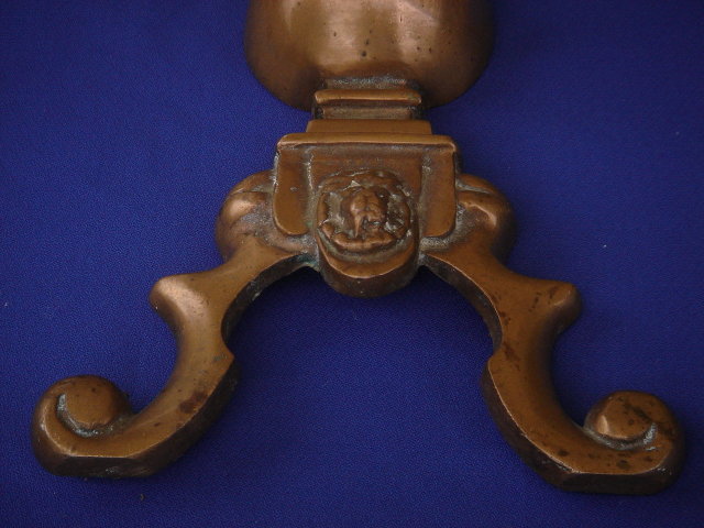 SOLID BRONZE ___Antique FIREPLACE ANDIRONS With LIONS HEAD Design _ SOLID BRONZE_ Beautiful
