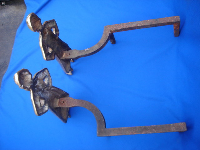 Antique Solid BRASS+ HEAVY 27.75 LBS. QUALITY DUTCH BOY + GIRL ANDIRONS