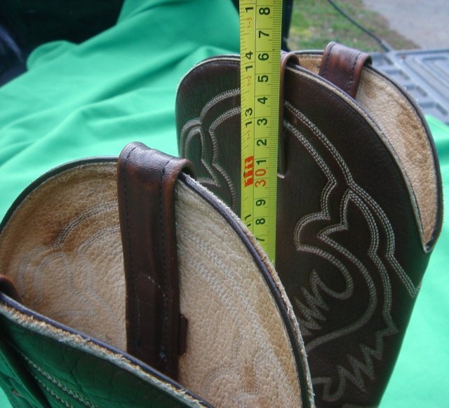 COMPARE at $500.00 _as New Western COWBOY BOOTS __in the Style of LAREDO Brand with Brass Tipped Toes__IGUANA LIZARD on feet Combined Leather Uppers__as new __Pair__Men's Size 8 1/2 NO SALES TAXES to USA + NO SALES TAXES to CANADA SAVINGS RIGHT NOW