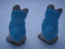 Vintage Collectible Miniature Mouse _Blue shawl, carrying Black Bag. THE PAIR of Mice. Beswick thought to be