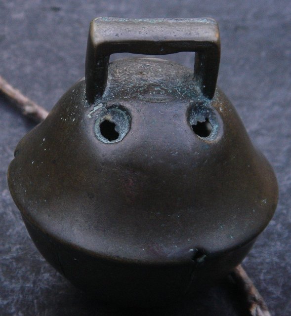 A Birthday GIFT _Antique Circa 1837-1901 Swedish SANTA'S Sleigh Bell _look carefully at angle appears a makers X mark _Gentle ringing tone