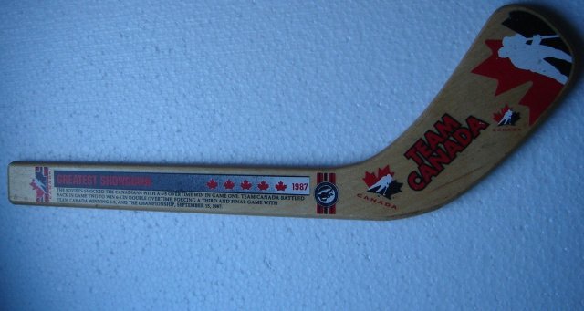 Professionally DRY MOUNTED POSTER ART _Sports Memorabilia Vintage 1974 Team CANADA vs Russia HOCKEY Poster Features Paul Henderson # 19 Team Canada etc AND One Canada Russia Mini WOODEN HOCKEY STICK_ Professionally Dry Mounted_ Size 23