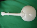 LARGE White & GOLD Porcelain Ladle features Gold Gild Trim with Shamrock in Centre of 4.25