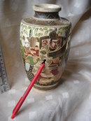 Stunning Beauty of Antique SATSUMA VASE Artifact_ Gold Gilding & Hand Painted _Shipping to Canada , USA or JAPAN