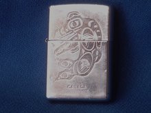 Collectible LIGHTERS / Smoking Items _Beautiful ZIPPO Cigarette Lighter with Killer Whale Design. with Working Flint.