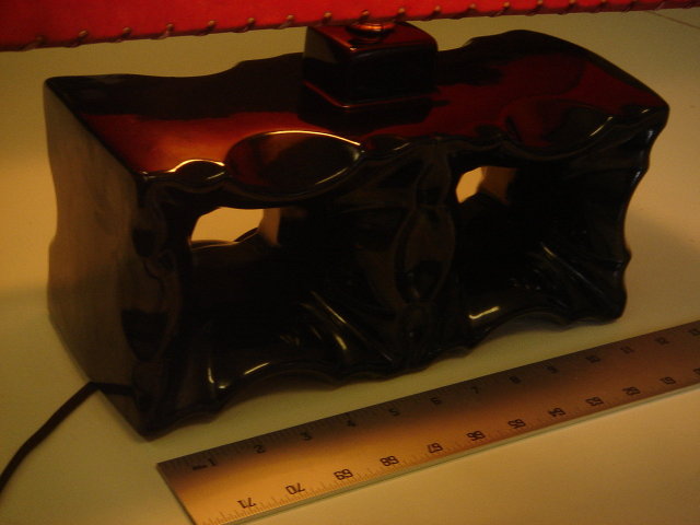Collectible MID CENTURY LAMP 50's Era BLACK ABSTRACT BLOCK TABLE LAMP electric KOOL