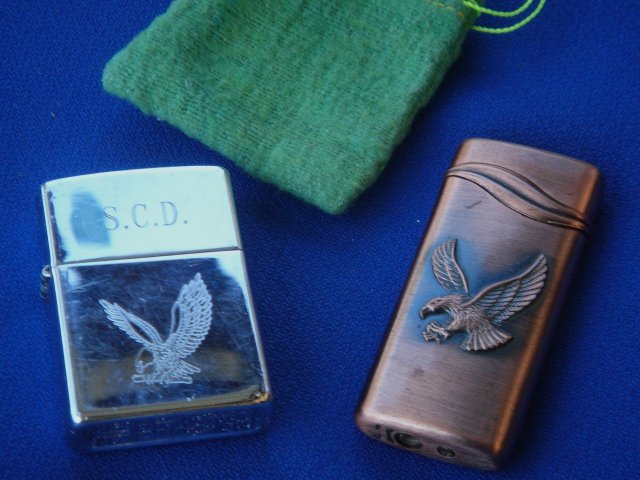 Lighters / Smoking items __ZIPPO lighter with EAGLE design and unnamed Lighter Copper Finish with EAGLE