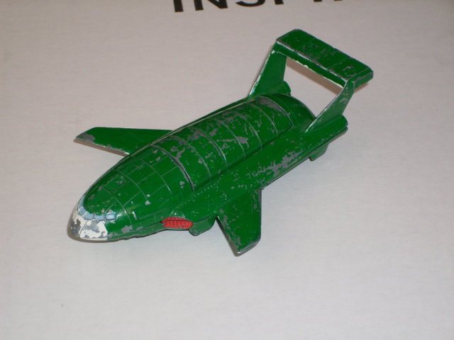 Toys _DINKY TOY__ Thunderbird 2 __Meccano Ltd. England __Original Green... the nice color__Slides across floor on Steel Rollers __Shipping in Canada $12.63