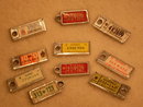 Automobiles / Cars __LOT of 10 Vintage WAR AMPS Miniature License Plate KEY Tags _ONE LOT of TEN_ 1960' s-80's PLUS ONE TAG Hawaii JOHN Aloha State with brass chain