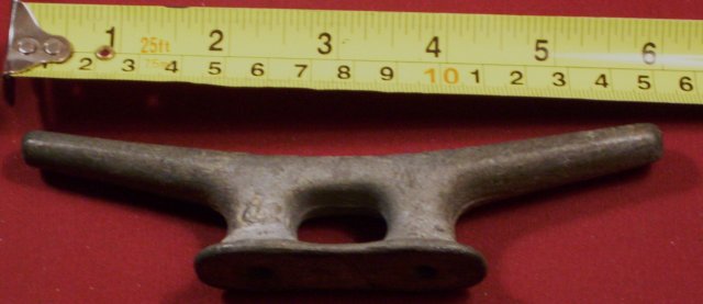 Antique , Vintage _Two Boat or Wharf / Docking Cleats LARGE one 10.5 Inches Widest HEAVY DUTY 6 Lbs __Smaller Boat or Dock Cleat 6