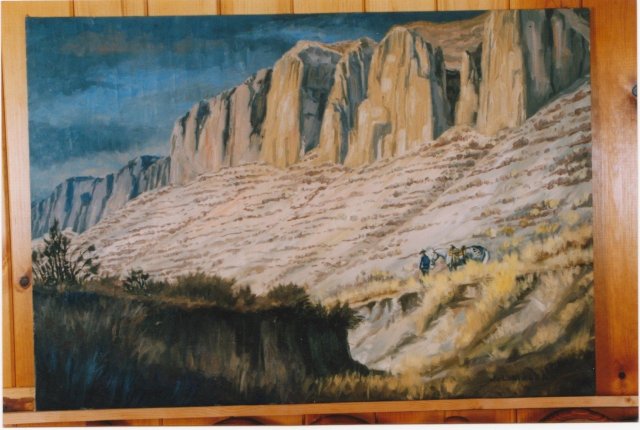 Original Oil Painting American / CANADIAN ART _Signed: Jack Lee McLean_Title: Cowboy Standing by his Horse in Back Hills. in Excellent Original Condition.