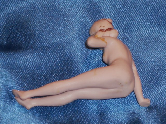 YOU FOUND IT !!! Our Service to Have IN STOCK _C. 1920 Art Deco _ 3_German Porcelain Figurines NUDE Lady_Bathing Beauties or Naughty Nudies