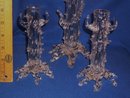 _Antique Decorative _Original FRENCH Crystal ART GLASS VASES from France __3 pieces.__Hand-Blown Crystal Glass Bud Vases__pontil mark under each vase