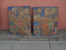 ORIGINAL ART _ by a New Canadian Artist Pat McCaffrey_ Two Signed Paintings _ Abstract_ SIZE 18