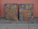 ORIGINAL ART _ by a New Canadian Artist Pat McCaffrey_ Two Signed Paintings _ Abstract_ SIZE 18