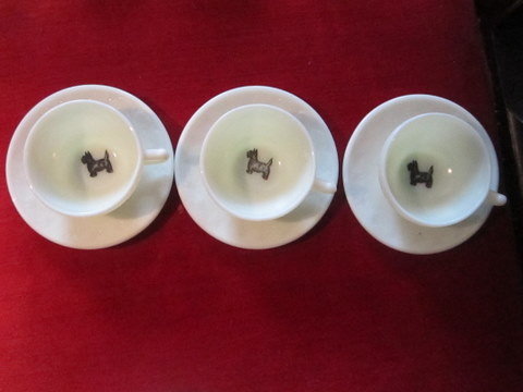 Jade Glass teaset with Scottie Dog