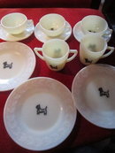 Jade Glass teaset with Scottie Dog
