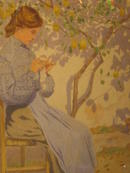 Lucchesi,E., 1904 Gouache, Young Women under Lemon Tree