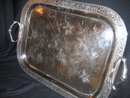 !9th c Quadruple Silver Plated Handled Tea Tray