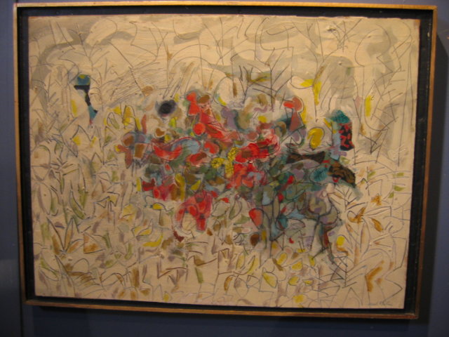 Modernist oil by Pa. artist, Sam Maitin