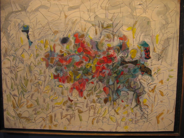 Modernist oil by Pa. artist, Sam Maitin