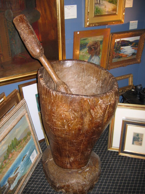 19thc, island mortar and pestle, lignum Vitae Wood