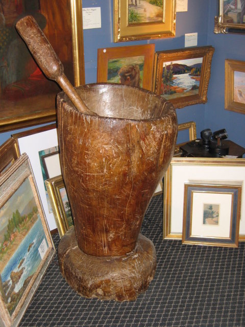 19thc, island mortar and pestle, lignum Vitae Wood