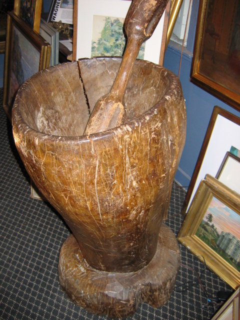 19thc, island mortar and pestle, lignum Vitae Wood