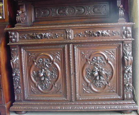 Carved Oak English Bookcase