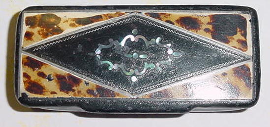 French Tortoise Shell & Papier Mache' Snuff Box,Please visit our website, www.castlehouseantiques.com