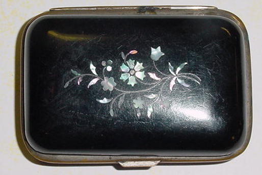 Czech. Papier Mache' Box with Pietra dura Mosiac, Please visit our website, www.castlehouseantiques.com
