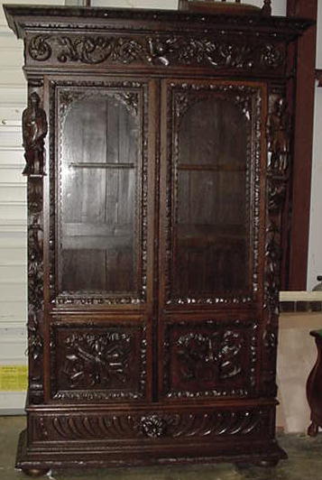 French Carved Oak Book Case