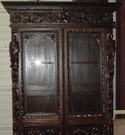 French Carved Oak Book Case