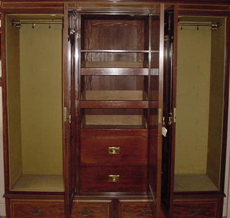 Extraordinary English Mahogany Wardrobe, Please visit our website, www.castlehouseantiques.com
