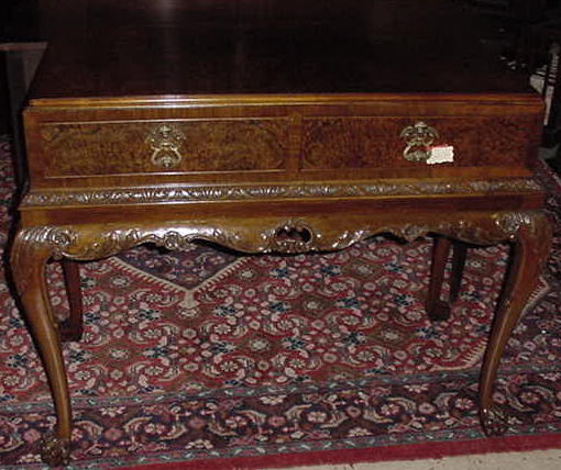 English Burl Walnut, Chippendale Style Server, Please visit our website, www.castlehouseantiques.com