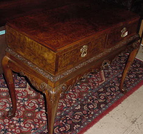 English Burl Walnut, Chippendale Style Server, Please visit our website, www.castlehouseantiques.com