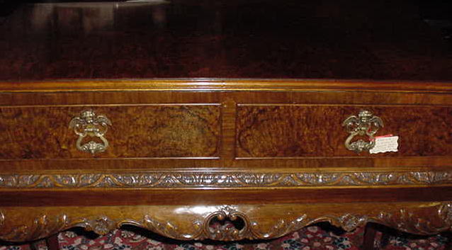 English Burl Walnut, Chippendale Style Server, Please visit our website, www.castlehouseantiques.com