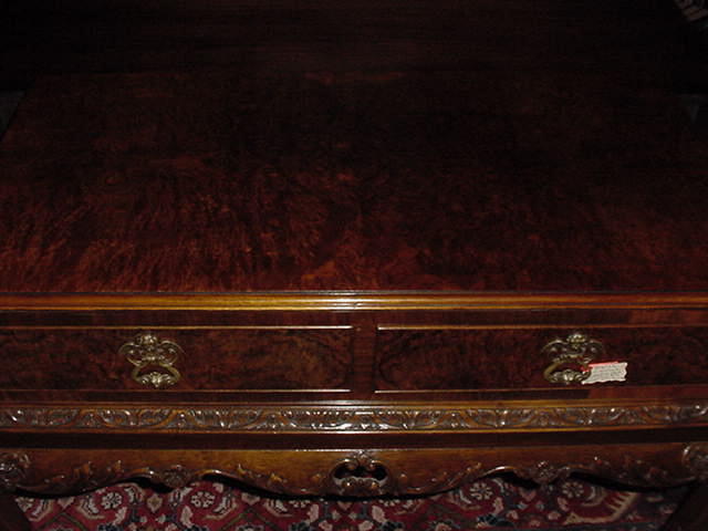 English Burl Walnut, Chippendale Style Server, Please visit our website, www.castlehouseantiques.com