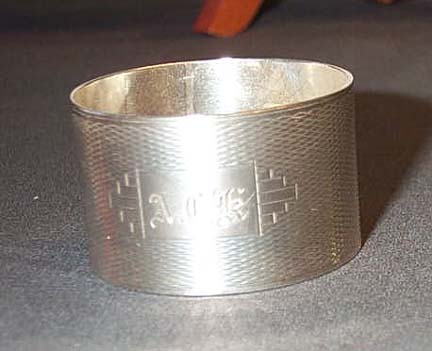 English Monogrammed Napkin Ring