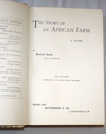 Ralph Iron, The Story Of An African Farm