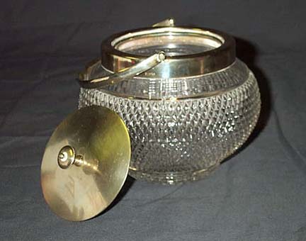 Pressed Glass Biscuit Jar