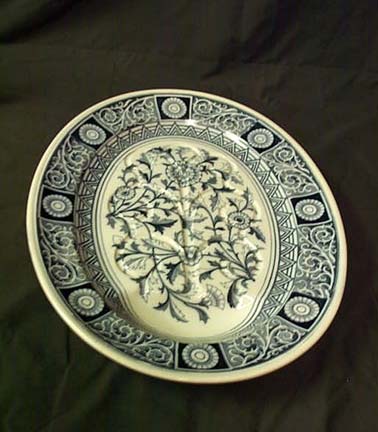 Large Flow Blue Meat Platter By Minton, Please visit our website, www.castlehouseantiques.com